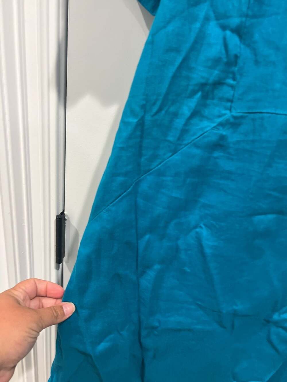 J.Jill Love Linen Turquoise Blue Short Sleeve Button Front Popover Dress Size L - Picture 5 of 9
